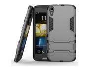 Olen HTC Desire 828 Case TPU and PC 2 in 1 Kickstand Protective Cover Finish Case for HTC Desire 828 Gray