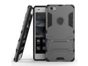 Olen Huawei P8 Lite Case TPU and PC 2 in 1 Kickstand Protective Cover Finish Case for Huawei P8 Lite case Gray