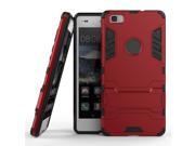 Olen Huawei P8 Lite Case TPU and PC 2 in 1 Kickstand Protective Cover Finish Case for Huawei P8 Lite case Red