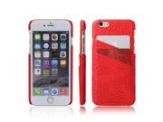 Olen Crocodile Skin Series Luxury Leather Case Cover with Card Slot for iPhone 6 Plus iPhone 6s Plus Red