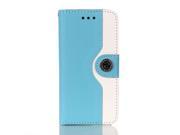 Olen Mouse Lines Series Case Slim PU Leather Flip Case with Card Slot for iPhone 5 iPhone 5s Blue
