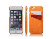 Olen Crocodile Skin Series Luxury Leather Case Cover with Card Slot for iPhone 6 iPhone 6s Orange