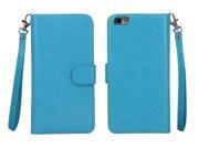 Olen 2 in 1 Luxury Fashion Pu Leather Magnet Wallet Flip Case Cover with Built in Card Slot for iPhone 5s Blue