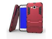 Olen Armor Series Samsung Galaxy J7 Case TPU and PC 2 in 1 Kickstand Protective Cover Finish Case for Samsung Galaxy J7 Red