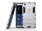 Olen Armor Series One Plus X Case TPU and PC 2 in 1 Kickstand Protective Cover Finish Case for One Plus X Silver