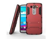 Olen Armor Series LG V10 Case TPU and PC 2 in 1 Kickstand Protective Cover Finish Case for LG V10 Red