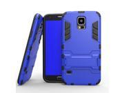 Olen Armor Series Samsung Galaxy I9600 S5 Case TPU and PC 2 in 1 Kickstand Protective Cover Finish Case for Samsung Galaxy I9600 S5 Blue