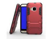 Olen Armor Series HTC M9 Case TPU and PC 2 in 1 Kickstand Protective Cover Finish Case for HTC M9 Red