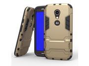 Olen Armor Series Moto G2 Case TPU and PC 2 in 1 Kickstand Protective Cover Finish Case for Motorola G2 Gold