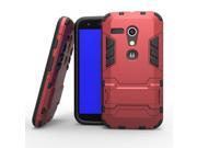Olen Armor Series Moto G Case TPU and PC 2 in 1 Kickstand Protective Cover Finish Case for Motorola G Red
