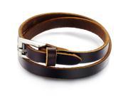 Olen Jewelry Fashion Genuine Cow Leather Men s Bracelets Wrap Bangle Chain Trendsetter Wristband Gift