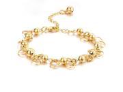 Jewelry 18k Gold Plated Adjustable Women s Bracelets Beads Chain Wristband Wedding Bride Jewelry