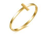 Olen Jewelry 316L Stainless Steel Women s Bracelets Cross Design Bangle Yellow Gold