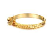 Olen Jewelry Fashion Gold Plated Children s Bangle Heart and Bell Pendant Cuff Bracelets