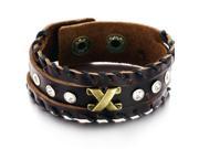 Jewelry Genuine Cow Leather Bracelets Wrap Bangle Adjustable Length Wristband Retro Gift
