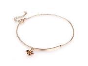 Jewelry Gold Tone Rose Flower Pendant Anklet Bracelet Rectangle Foot Chain Jewelry Adjustable