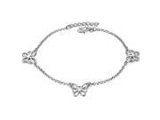 Jewelry 18k White Gold Plated Women s Ankle Bracelet Butterfly Link Foot Chain Anklet 10.04 Inch