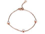 Olen Jewelry Stainless Steel Women s Bracelet Link Wristband Bangle 6.7 Inch Adjustable Size
