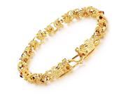 Jewelry 18k Yellow Gold Plated Men s Bracelet Chain 8mm Double Dragon Link Wrist 8.66 Adjustable