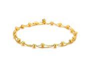 Jewelry Charm Lucky Bead Chain Anklet for Girl 18k Gold Plated Ankle Bracelet for Women Foot Jewelry