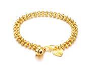 Olen Jewelry 18k Gold Plated Women s Bracelets Bell Heart Pendants Beads Chain Wristband
