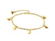 Olen Jewelry18k Yellow Gold Plated Pendant Anklet Charm Gold Chain Ankle Bracelet