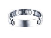 Olen Jewelry 15mm Stainless Steel Men s Bracelet Chain Silver Polished Cuff Links 8.26