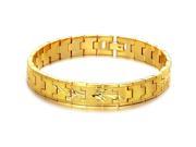 Olen Jewelry 18k Gold Plated Women s Bracelet Gold Link Bracelet 8.07 Inch