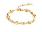 Gold Plated Adjustable Women s Bracelets Apple Dull Polish Beads Links Chain