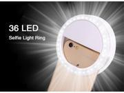 LED Sefie Ring Light Lighting Clip with 36 LED 3 Level Dimmable Universal Design for Smart Phone Tablet iPhone 6 6S Plus iPad mini 4 Pro and more White