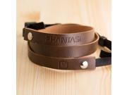 Leather camera neck strap for pocket and mirrorless camera Brown