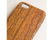 iPhone 5 5S engraved rosewood wood wooden case in floral pattern