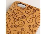 iPhone 6 engraved cherry wood wooden case floral pattern 4