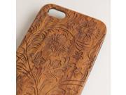 iPhone 5 5S engraved rosewood wood wooden case in floral 3 pattern