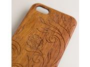iPhone 5 5S engraved rosewood wood wooden case in floral 5 pattern