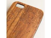 iPhone 5 5S engraved rosewood wood wooden case in floral heart pattern