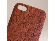 iPhone 5 5S engraved rosewood wood wooden case in leaves pattern