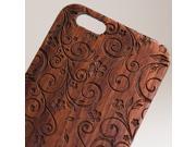 iPhone 5 5S engraved walnut wood wooden case in floral 4 pattern