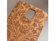 Samsung Galaxy S5 engraved cherry wood wooden case in floral 3 pattern