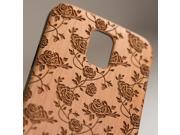 Samsung Galaxy S5 engraved cherry wood wooden case in rose pattern