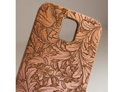 Samsung Galaxy S5 engraved sapele wood wooden case in leaves pattern