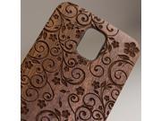 Samsung Galaxy S5 engraved walnut wood wooden case in floral 4 pattern