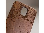 Samsung Galaxy S5 engraved walnut wood wooden case in floral heart pattern
