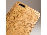 iPhone 6 plus engraved bamboo case in birds pattern