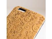 iPhone 6 plus engraved bamboo case in floral 4 pattern