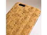 iPhone 6 plus engraved bamboo case in rose pattern