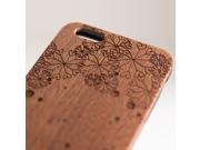 iPhone 6 plus engraved sapele wood wooden case in floral heart pattern