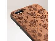 iPhone 6 plus engraved sapele wood wooden case in rose pattern