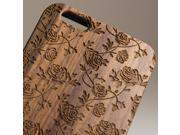 iPhone 6 plus engraved walnut wood wooden case in rose pattern