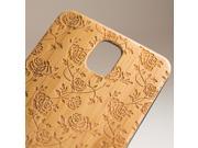 Samsung Galaxy Note 3 engraved bamboo case in rose pattern
